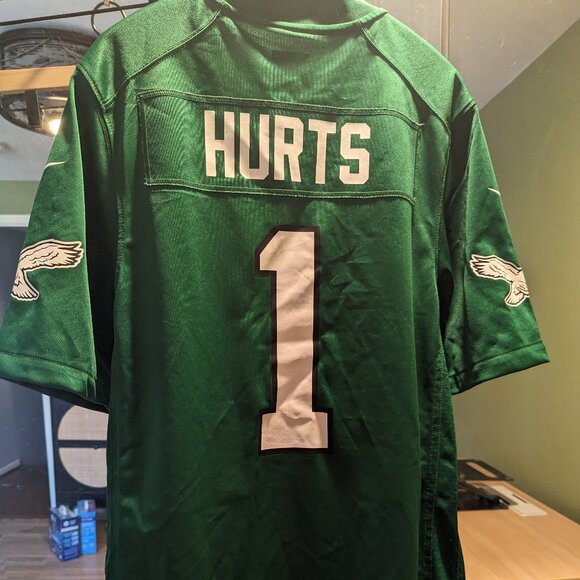 Jalen Hurts Kelly Green Alternate Game Player Jersey - Picture 1 of 4